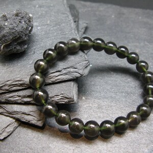 Agni Manitite Cintamani Stone Tektite Genuine Bracelet ~ 7 Inches  ~ 8mm Round Beads