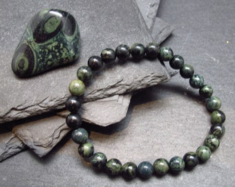 Kambaba Jasper Genuine Bracelet ~ 7 Inches  ~ 6mm Round Beads