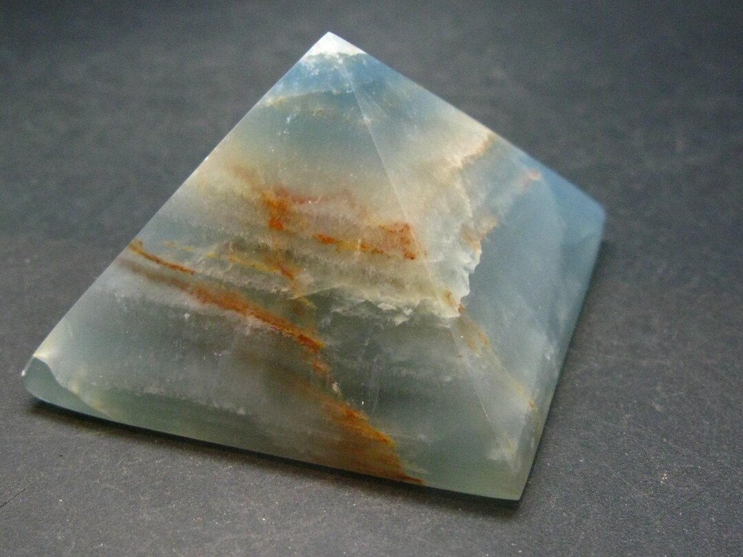 Triangular Pyramid Calcite Lemurian Aquatine Blue Calcite Pyramid - 2.3