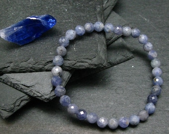 Tanzanite Genuine Bracelet ~ 7 Inches  ~ 6mm Facetted Beads