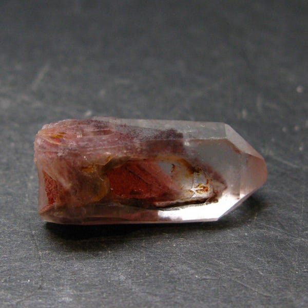 Ematite fantasma in cristallo di quarzo proveniente dall'India - 2,5 cm - 5,00 grammi