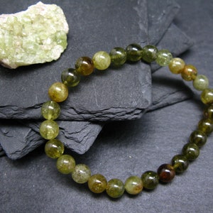 Vesuvianite Idocrase Genuine Bracelet ~ 7 Inches  ~ 6mm Round Beads