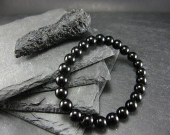 Tibetan Tektite Genuine Bracelet ~ 7 Inches  ~ 8mm Round Beads