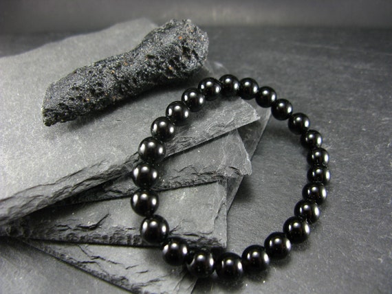 Tibetan Tektite Genuine Bracelet ~ 7 Inches ~ 8mm Round Beads - Etsy