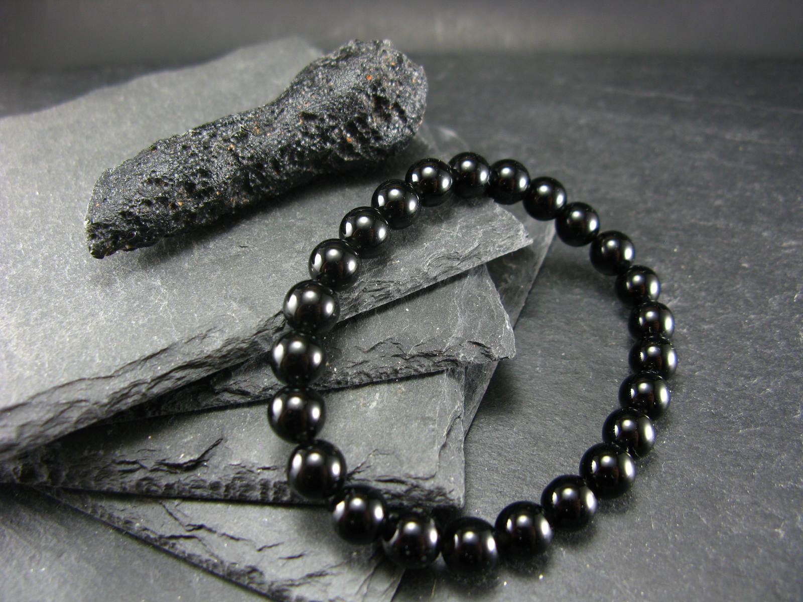 Tibetan Tektite Genuine Bracelet 7 Inches 8mm Round Beads Etsy