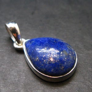 Lapis Lazuli Silver Pendant From Afghanistan - 1.0&quot; - 2.97 Grams