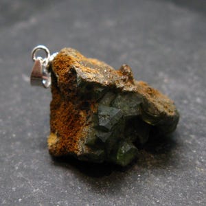 Ludlamite Cluster Silver Pendant From Bolivia - 1.1" - 5.37 Grams