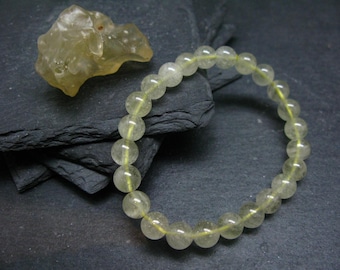 Libyan Tektite Glass Genuine Bracelet ~ 7 Inches  ~ 8mm Round Beads