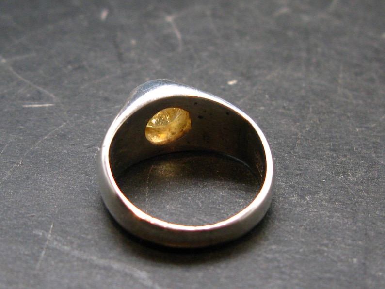 Magnífico anillo de plata 925 con topacio imperial facetado sin tratar, procedente de Brasil - Talla 6.25 - 6.30 gramos imagen 4