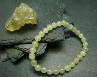 Libyan Tektite Glass Genuine Bracelet ~ 7 Inches  ~ 6mm Round Beads