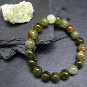 Vesuvianite Idocrase Genuine Bracelet ~ 7 Inches  ~ 10mm Round Beads