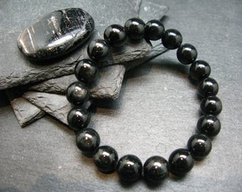 Hypersthene Genuine Bracelet ~ 7 Inches  ~ 10mm Round Beads