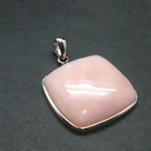 Pink Opal Sterling Silver Pendant From Peru - 1.2&quot;