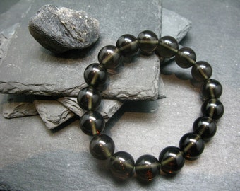 Agni Manitite Cintamani Stone Tektite Genuine Bracelet ~ 7 Inches  ~ 12mm Round Beads