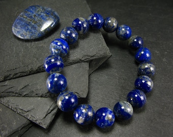 Pulsera genuina Lapis Lazuli Lazurite ~ 7 pulgadas ~ 12 mm cuentas redondas