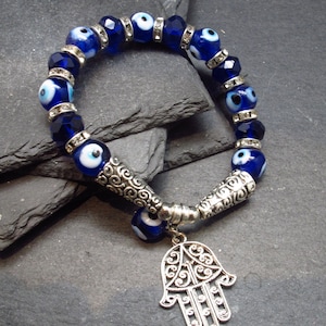 Evil Eye echtes Armband ~ 7 Zoll ~ Mixed Beads