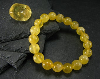 Yellow Calcite Genuine Bracelet ~ 7 Inches  ~ 10mm  Round Beads