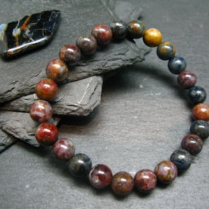 Pietersite Genuine Bracelet ~ 7 Inches  ~ 8mm Round Beads