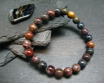 Pietersite Genuine Bracelet ~ 7 Inches  ~ 8mm Round Beads