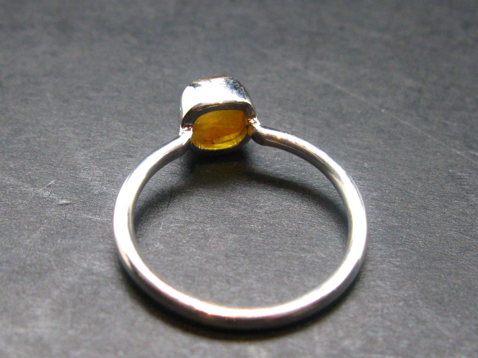 スペイン産スファレライトシルバーリング - サイズ7 - 1.94グラム