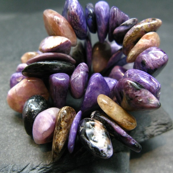 Charoite Genuine Bracelet ~ 7 Inches  ~ 16mm Tumbled Beads