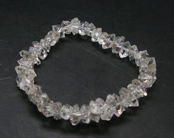 セレナイトとハーキマーダイヤモンドのブレスレット、チャーム付き