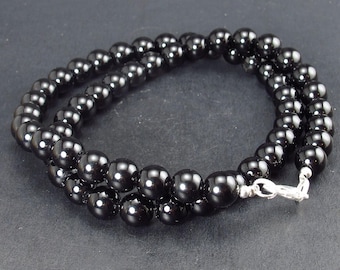 Colar de tectita preta tibetana do Tibete - 18"