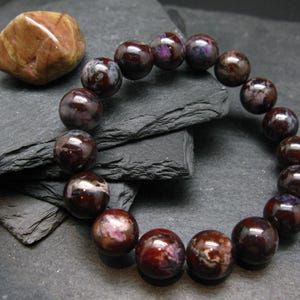 Bustamite Genuine Bracelet ~ 7.5 Inches  ~ 12mm Round Beads
