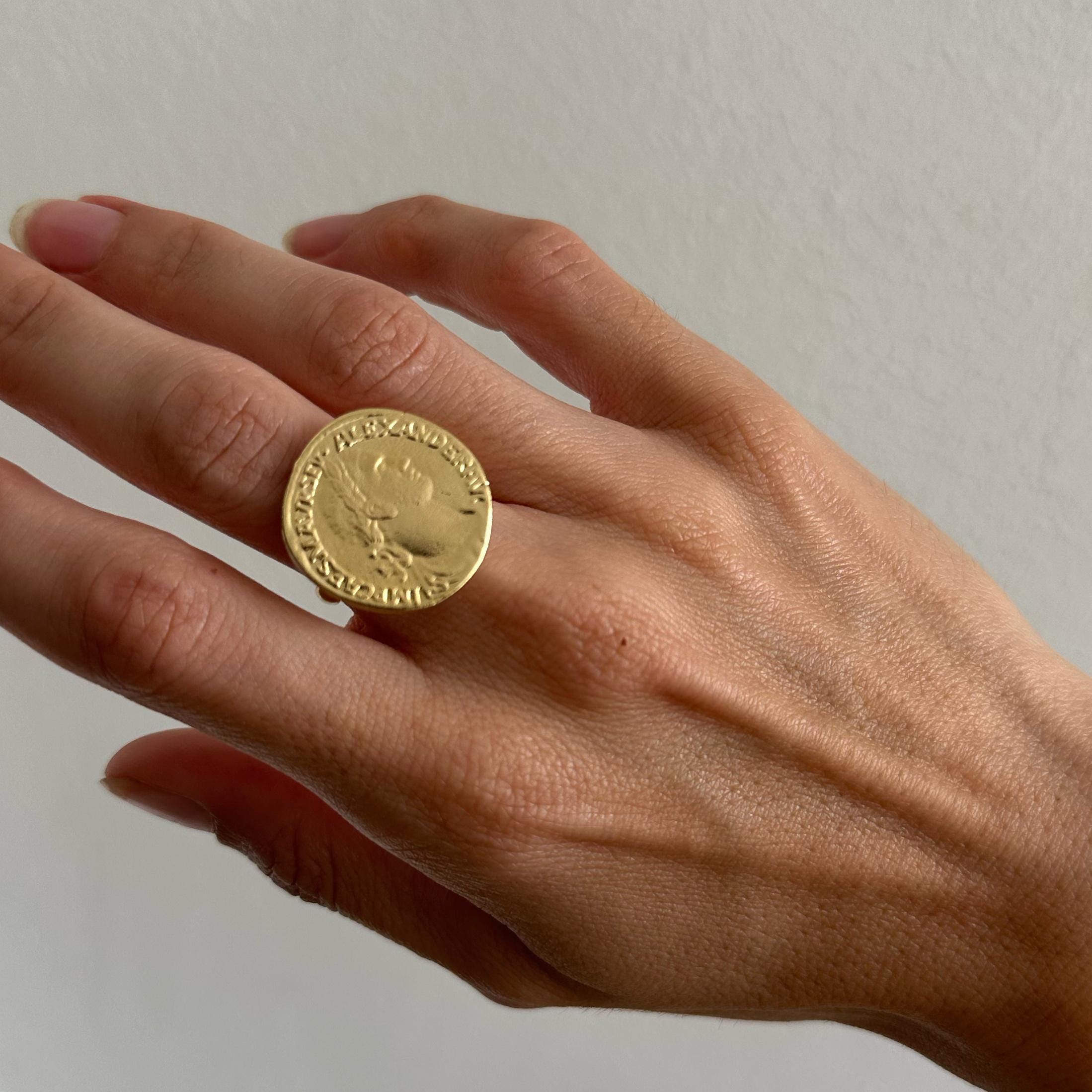 Coin Signet Ring - Etsy
