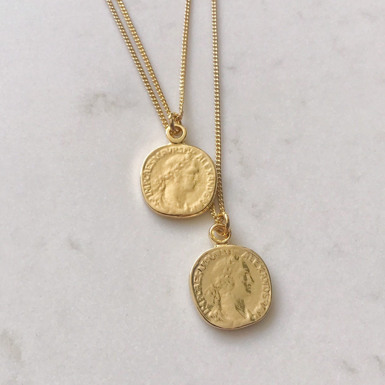 Gold plated medallion necklace coin medallion gold necklace Etsy