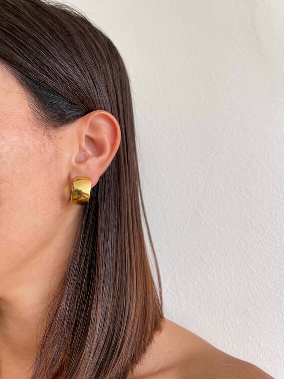 Wide gold hoops best sale