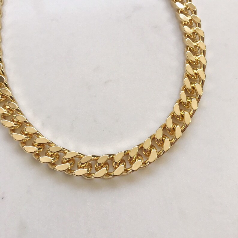 Gold Chunky Chain Necklace, Statement Necklace, Chain Link Necklace, Cuban Link Necklace, Large Link Necklace, Choker Necklace image 3
