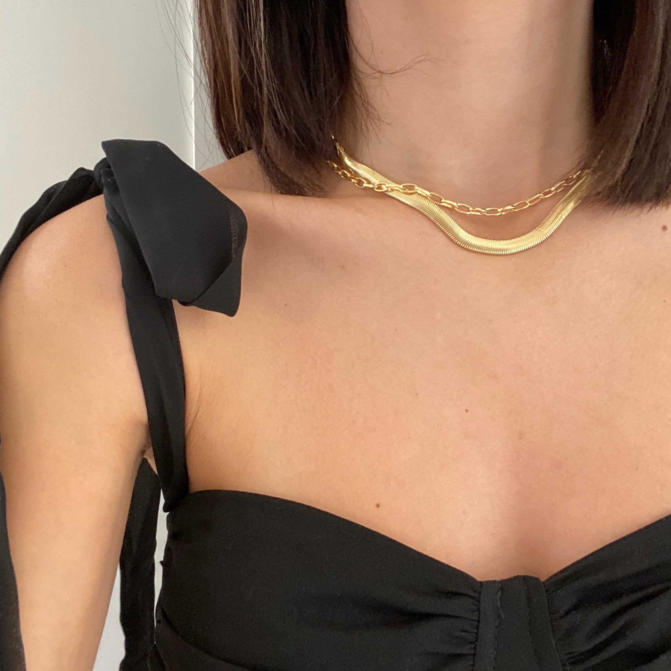 Gold Snake Necklace Snake Chain Gold Plated Necklace Gold - Etsy