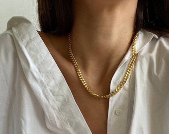 Minimalist gold link necklace - Gold plated chain necklace - gold chain - Everyday gold jewelry