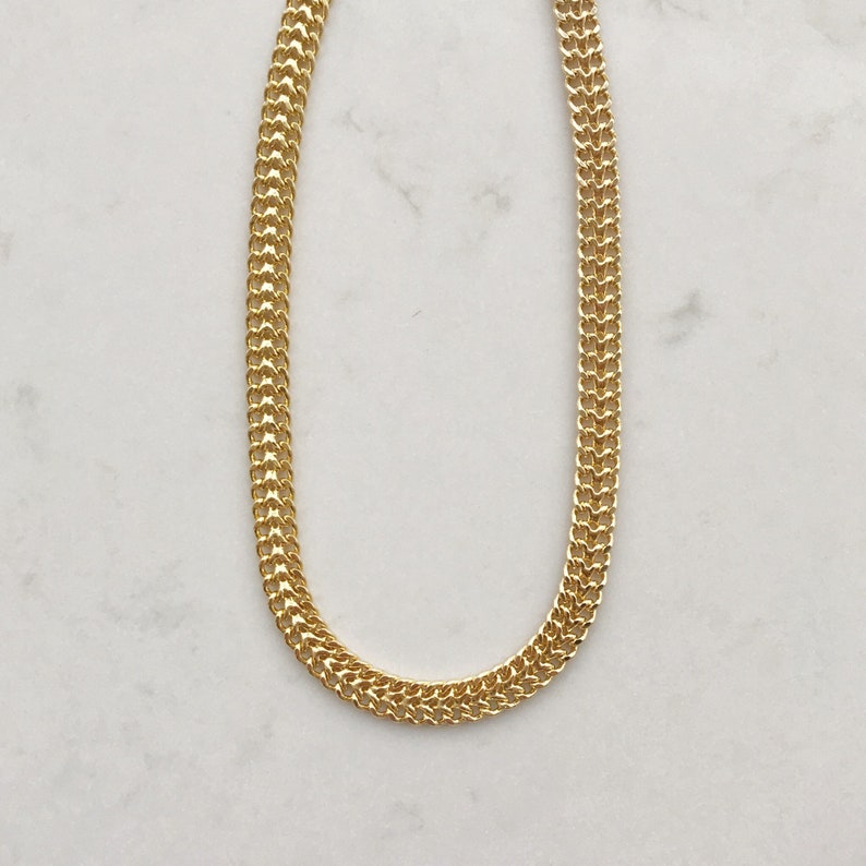 Gold Chain Choker Gold Curb Choker Layering Necklace Etsy