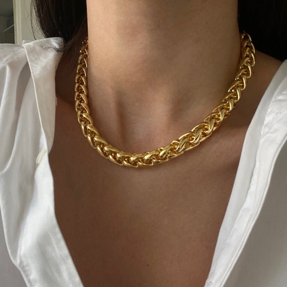 Chunky Gold Necklace Statement Necklace 