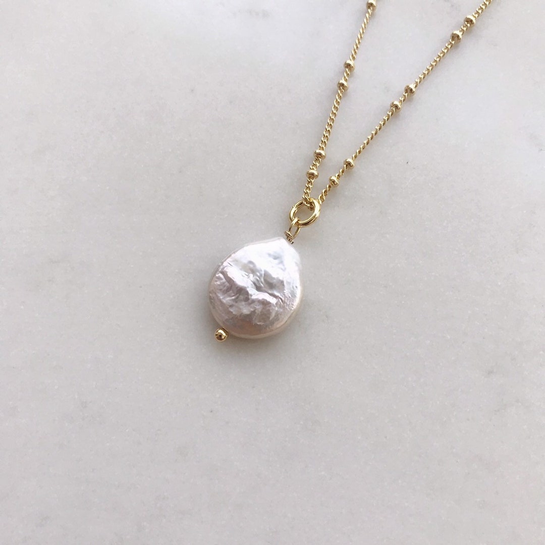 Freshwater Pearl Necklace Bridesmaid Gift Keshi Pearl - Etsy