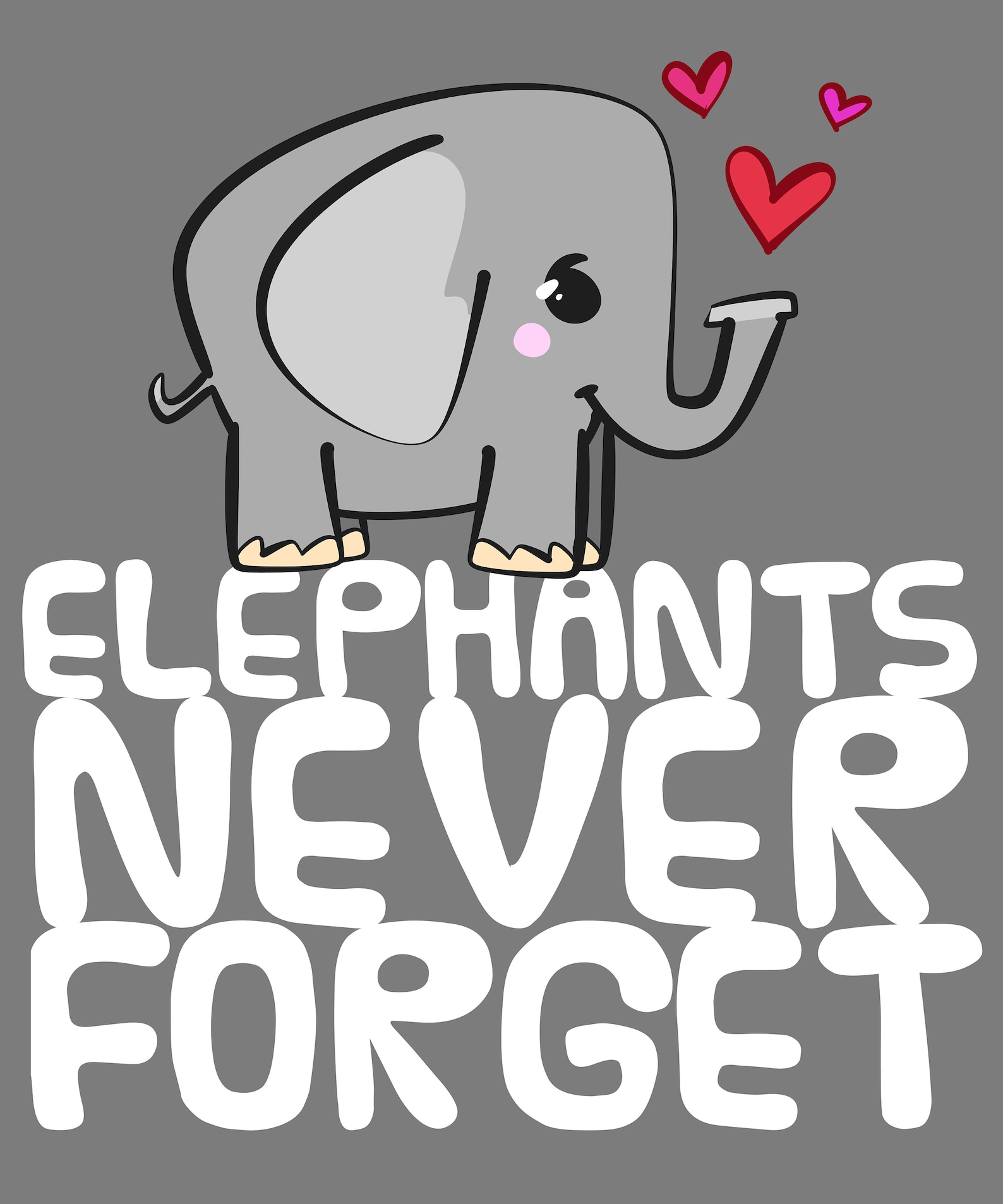 Elephants Never Forget Animal Lover Gift Printable Art | Etsy
