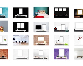 Download Interior Mockup Bundle Set Room Mockup Blank Wall Mockup Interior Room Mock Up 20 Mockups Wall Display Guide Stylized Stock For Art Snapchat Mockup Template Psd PSD Mockup Templates