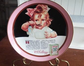 Boy on Cereal Box On Sale 1986 Kelloggs Nostalgia Collection 8.5 inch Collectible Plate Series #1