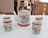 ON SALE Vintage Satsuma Tea Set 24Karat Gold Border Japanese Porcelain