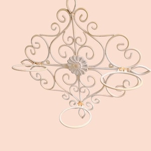 Ornate Iron Wall Hanging Plant Holder Vintage Scroll Metal Planter Bracket, Indoor Outdoor Garden Decor, Iron Scrollwork Wall Hanging