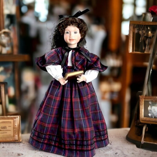 Muñeca de porcelana VINTAGE "Jo" de Ashton Drake Shabby chic Doll Decor con pieza central de muñeca de porcelana vintage Exhibición de coleccionistas de muñecas