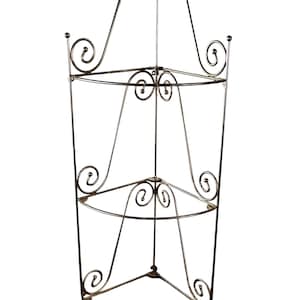 MCM Style Gold Metal Wall Rack Ornate Mid Century Modern Shelf Frame Hollywood Regency Wall Decor (Glass Not Included)