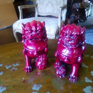 VINTAGE Foo Dogs  Asian Temple Guardian Lions, Home Decor