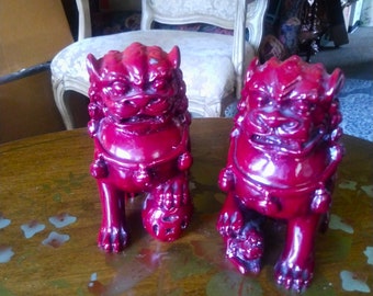 VINTAGE Foo Dogs  Asian Temple Guardian Lions, Home Decor