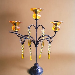 Vintage Crystal Table Top Chandelier Crystal Candle Holder with Faceted Glass Wedding Table Reception Decor Elegant Crystal Centerpiece