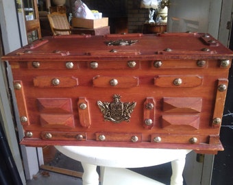 VINTAGE Wooden Jewelry Box with Drawers  Retro Jewelry Box // Birthday Gift