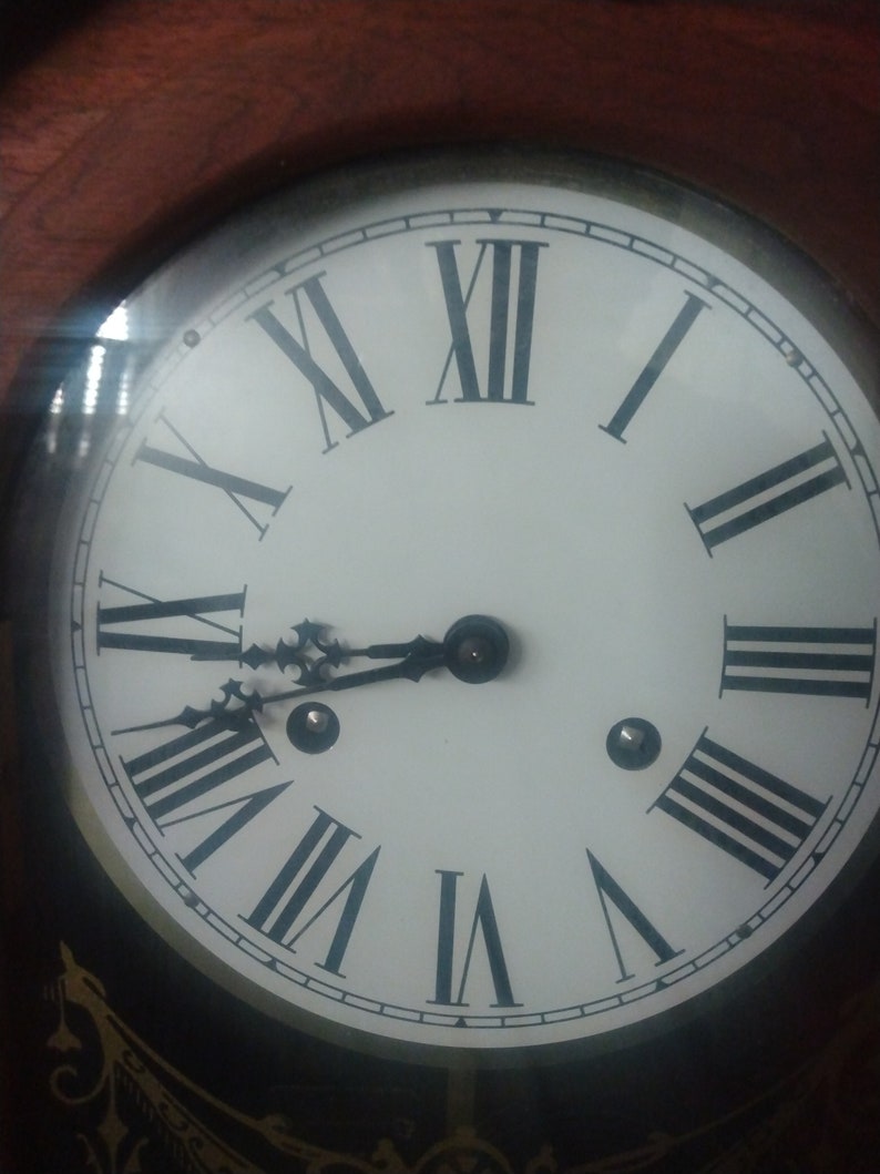 Antique Pendulum Clock Waterbury Hand crafted Clock, Desk Mantel Clock, Home Decor image 3