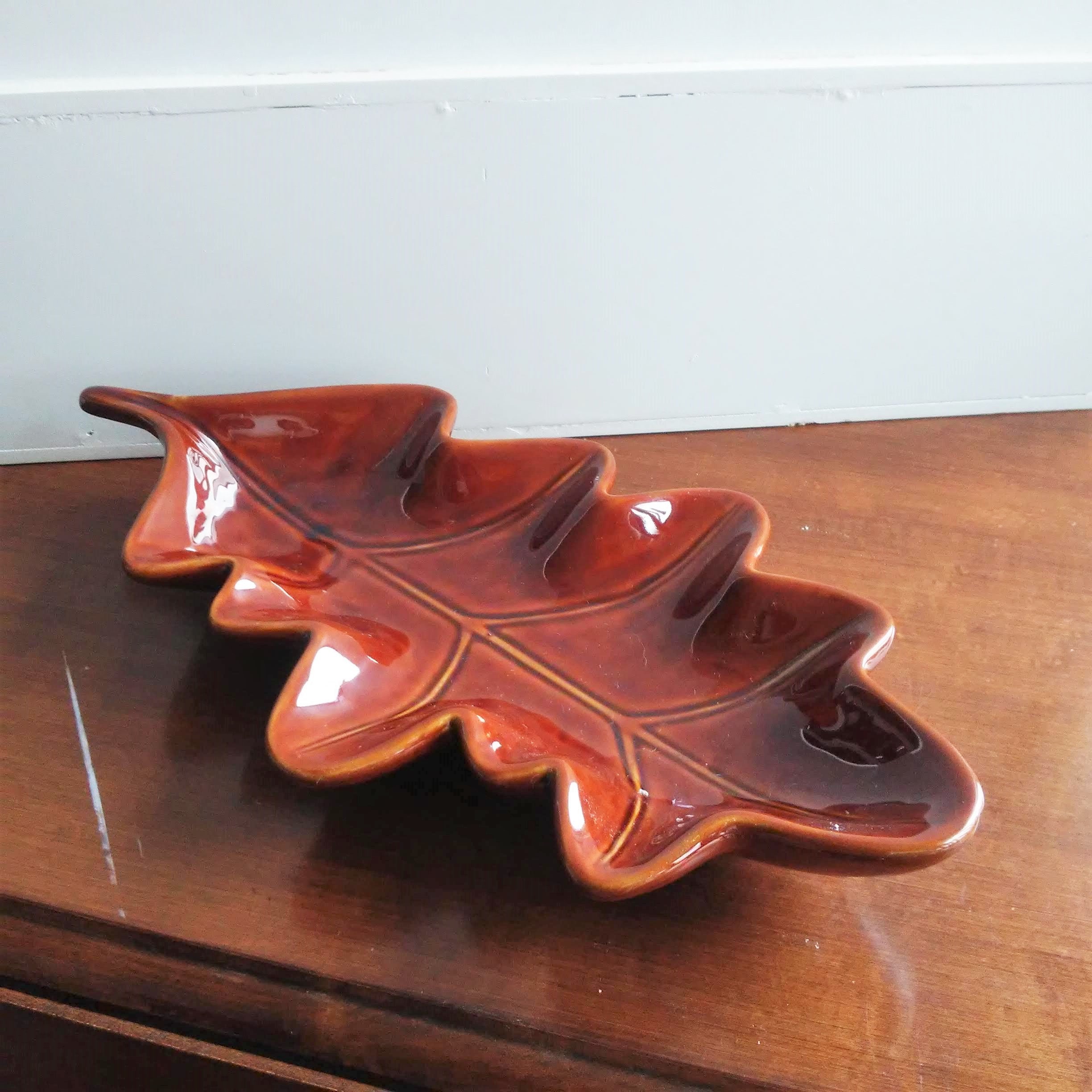 VINTAGE Brown Pottery Leaf Dish// Retro Pottery Leaf Ring Etsy